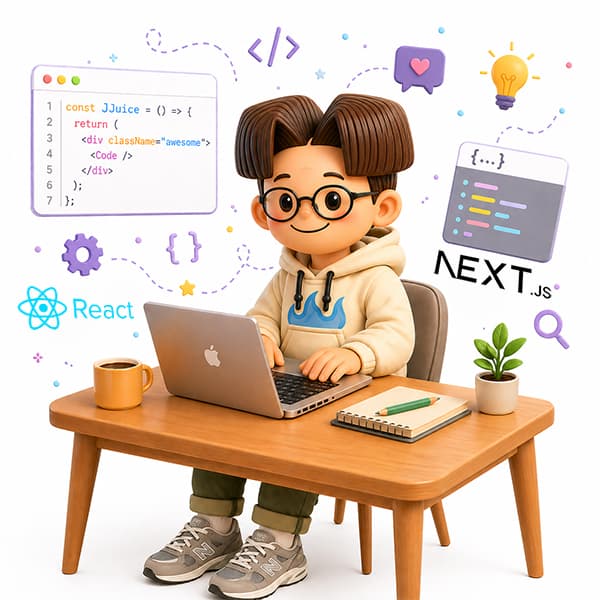 JJuice 3D 코딩 일러스트